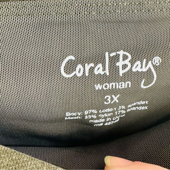 Coral Bay Olive Stretch Pants Size 3X - Picture 2 of 3